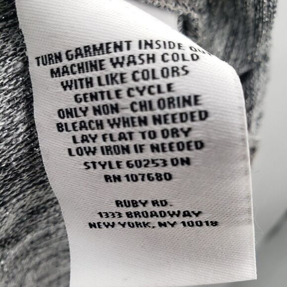 Ruby Rd. 3x Caged Neck Sweater Womens Plus Heathered Gray Black 3/4 Sleeve - Picture 5 of 12